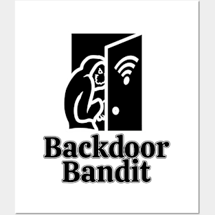 Backdoor Bandit: A Hacker/Red Team Design (Black w/ Text) Posters and Art